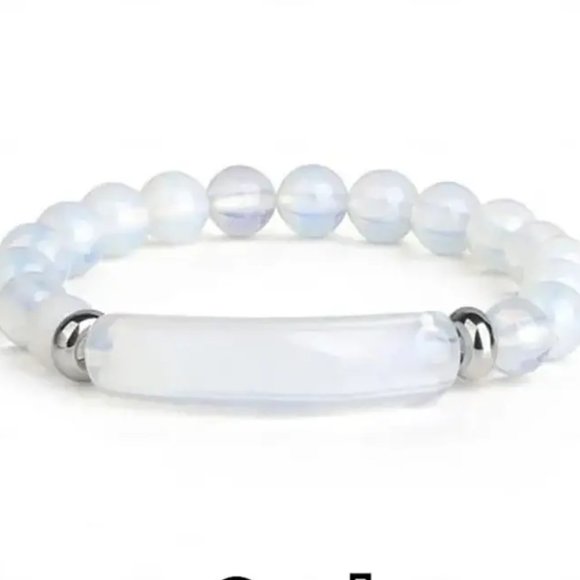 Jewelry - Opal Glass Beads Stretchable Bracelet Beaded